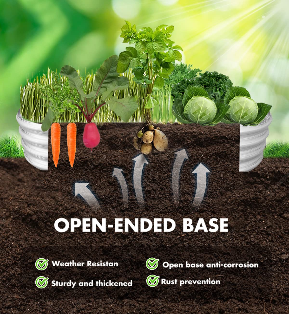 COATTOA Raised Garden Bed, Outdoor Galvanized Planter Boxes, Beds with Metal Plant Stakes, Large Stock Tank, for Vegetables 4×2×1ft COATTOA