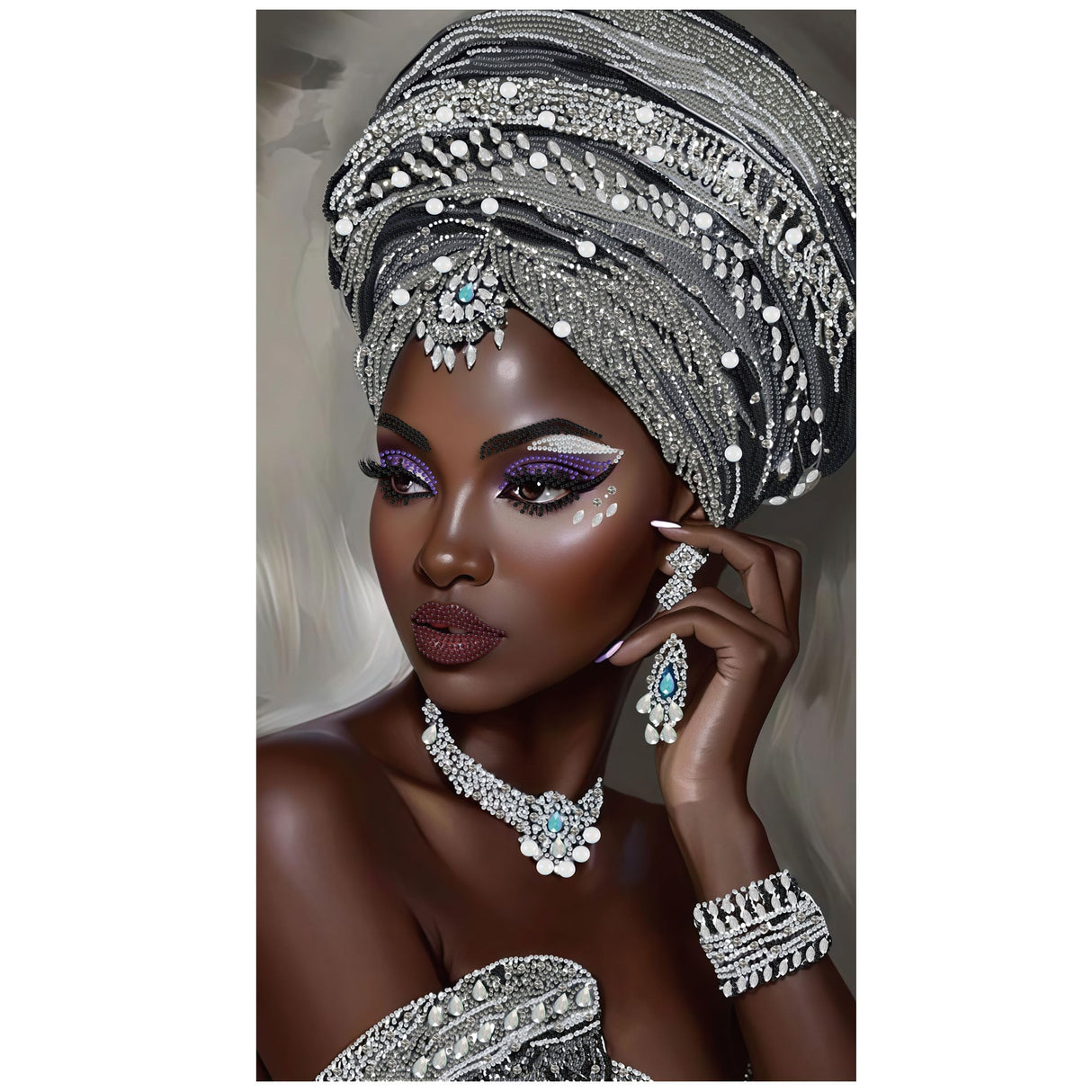 KUFWKEY African Diamond Art Kits for Adults,Partial 5D DIY Diamond Painting kit for Beginners,Special Shaped Diamond Art,Sparkling gem Art,Diamond dots,Mosaic Kits,Home Decor,Large Size 16X28 inch KUFWKEY