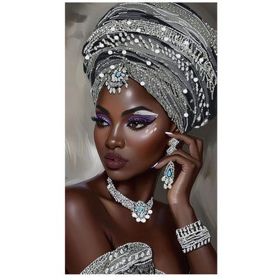 KUFWKEY African Diamond Art Kits for Adults,Partial 5D DIY Diamond Painting kit for Beginners,Special Shaped Diamond Art,Sparkling gem Art,Diamond dots,Mosaic Kits,Home Decor,Large Size 16X28 inch