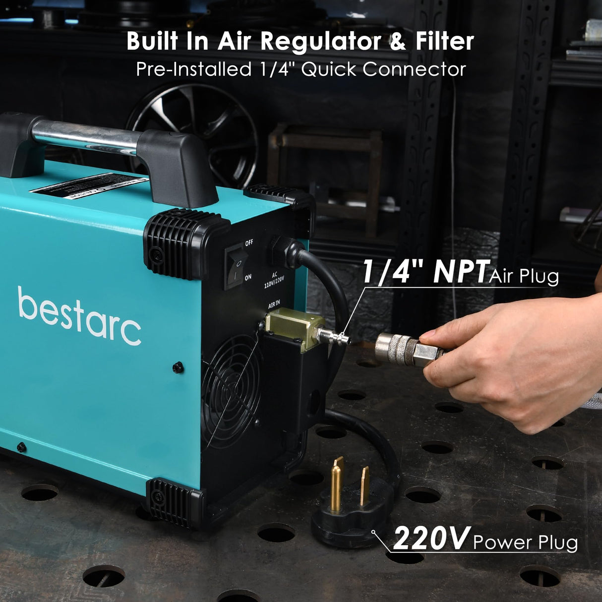 bestarc Plasma Cutter, Non Touch Pilot Arc, Air Sensor Technology, Large Digital Display Screen, BTC500DP 7Gen 50Amps 110/220V Dual Voltage, IGBT Plasma Cutter Machine (BTC500DP 7GEN 110/220V) bestarc