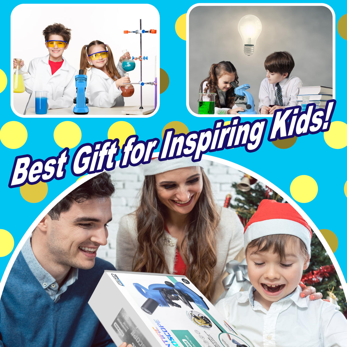 Kids Microscope,40-1600x Microscope Kit for Kids Beginners Children,STEM Kit,Prepared Slides,LED Light and Configured Various Operating Tools- Science Experiment Toy for Kids Ages 6-12 DOUBLE CC