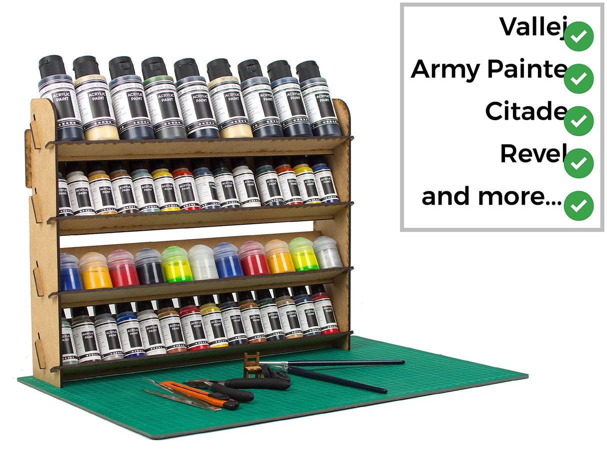 PROSCALE Paint Rack for Model Paints. Hobby Craft Citadel Vallejo Tamiya Army Wall Paint Rack Stand Paint Holder Organiser Miniature Warhammer Paint Storage Model Painting Station (Universal) PROSCALE