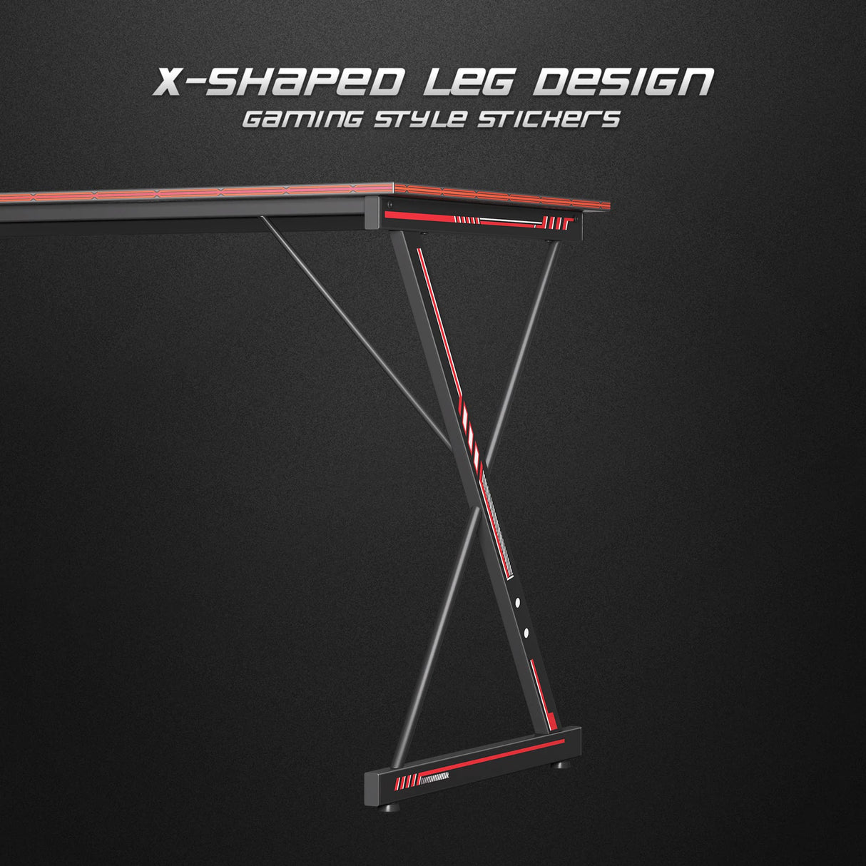 CubiCubi Gaming Desk 40 Inch PC Computer Desk, Carbon Fiber Home Office Desk Table Gamer Workstation, Simple Game Table with Headphone Hook, Dark Black CubiCubi