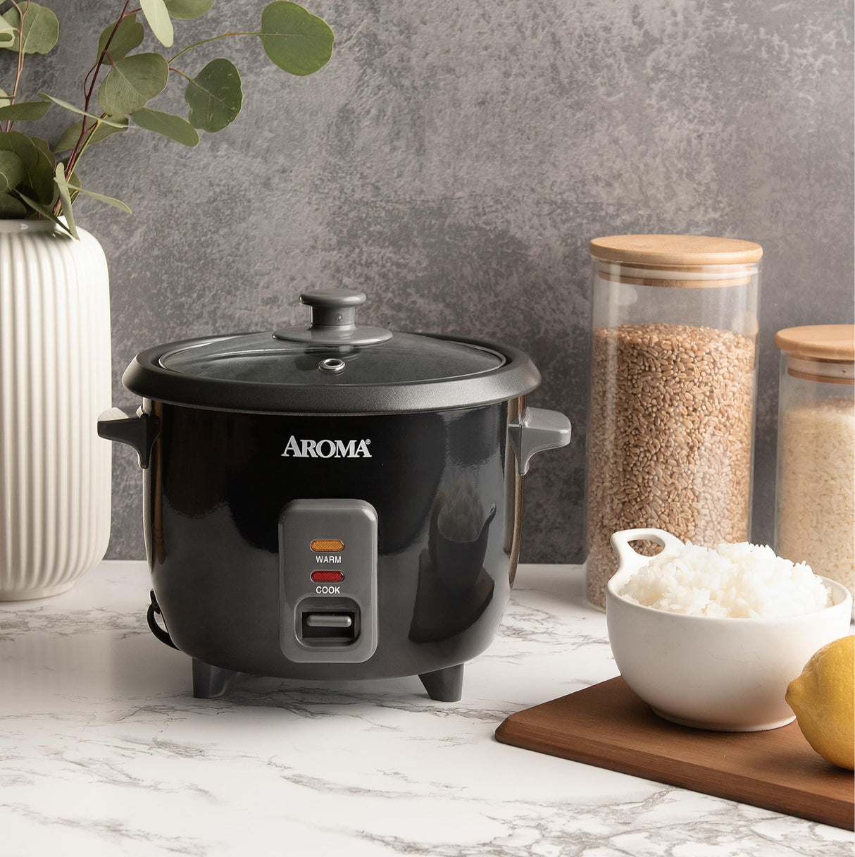 Aroma Housewares 1.5Qt. Rice & Grain Cooker (ARC-363NGB),Black,6-Cup Cooked / 3-Cup Uncooked AROMA
