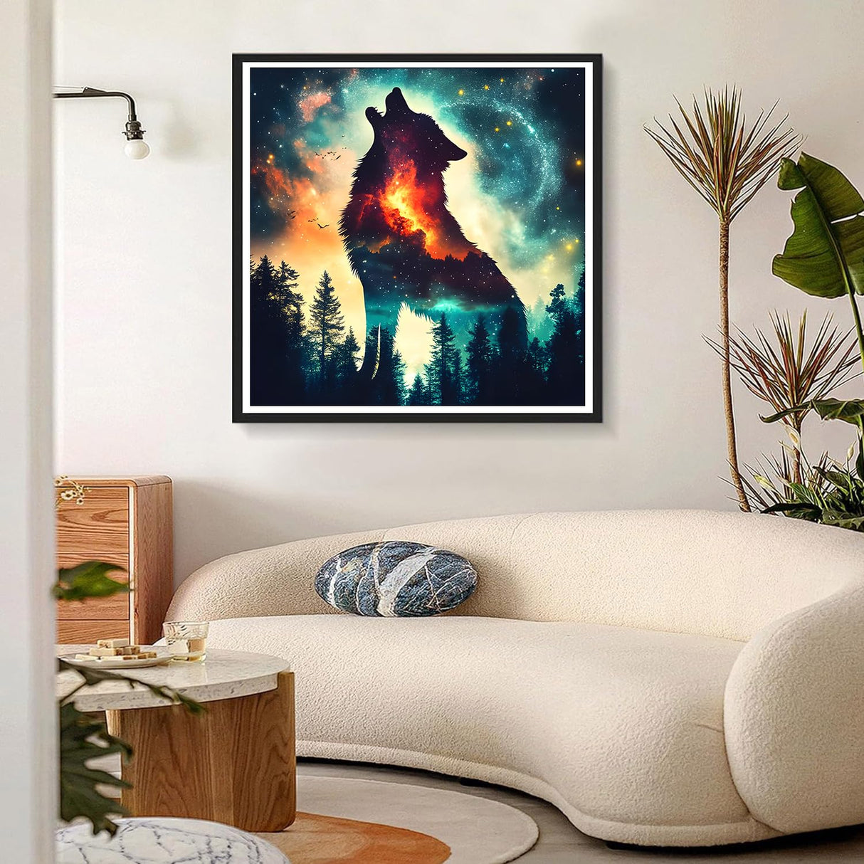 DPHERO DIY Wolf Diamond Painting Kits for Beginners Adults,5D Starry Sky Diamond Art Kits,Round Full Drill Forest Diamond Painting Art,DIY Painting by Numbers Diamond Art Painting 12x12 inch DPHERO