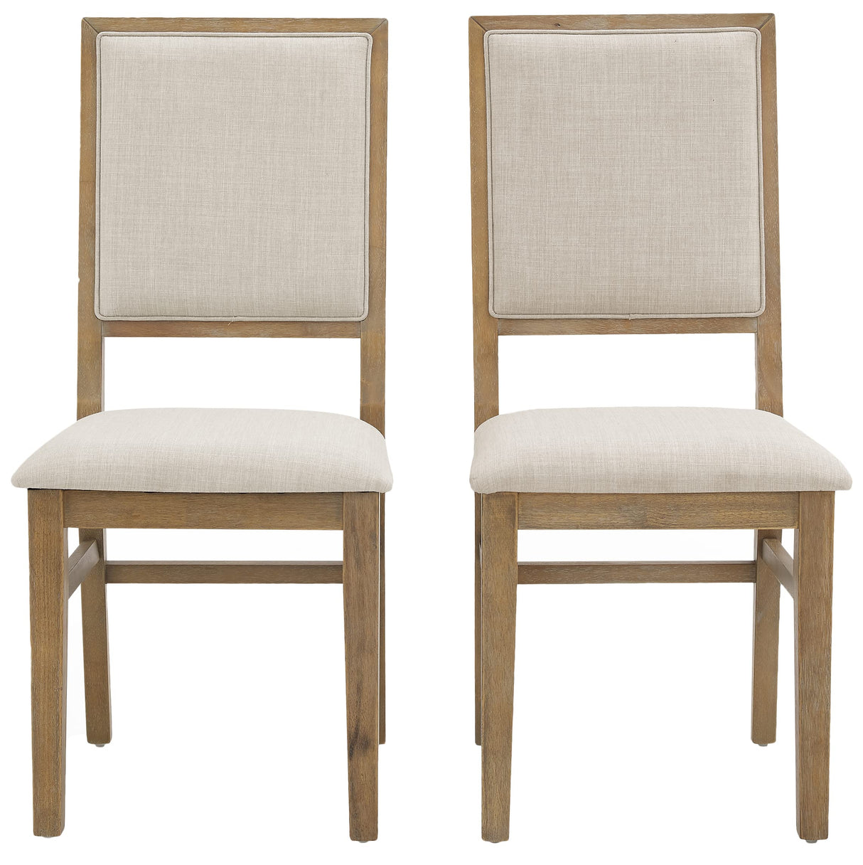 Crosley Furniture Joanna Modern Farmhouse Upholstered Wood Back Dining Chairs Set of 2, Rustic Brown/Creme Crosley Furniture