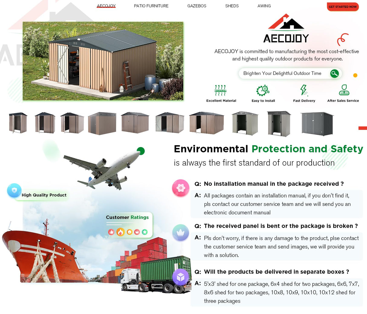 AECOJOY 12' x 10' Metal Storage Shed for Ourdoor, Extra Large Steel Yard Shed (116 Sq.Ft Land) with Design of Lockable Doors, Utility and Tool Storage for Garden, Backyard, Patio, Outside use AECOJOY