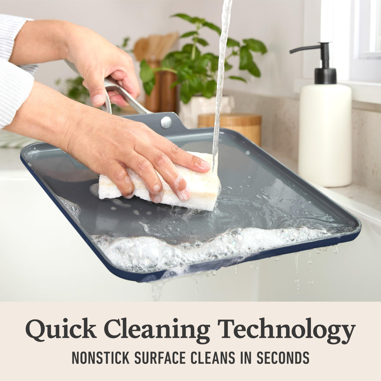 Calphalon® Premier Ceramic Nonstick 11" Square Griddle, Midnight Blue Calphalon