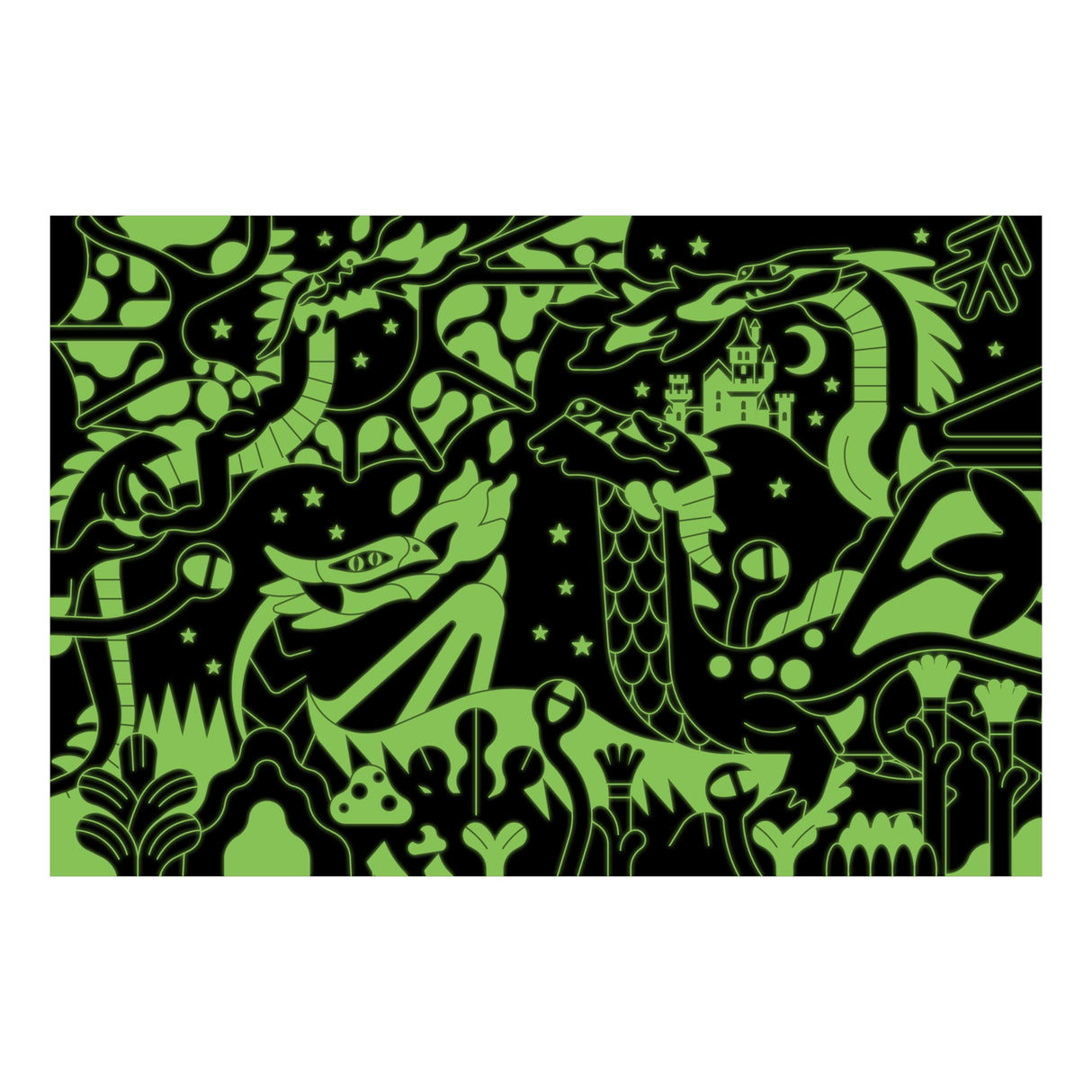 Mudpuppy Dragons – 100 Piece Glow in The Dark Puzzle with Bold Scene of Fire Breathing Dragons and Hidden Puzzle Details in The Dark for Children Ages 5 and Up Mudpuppy