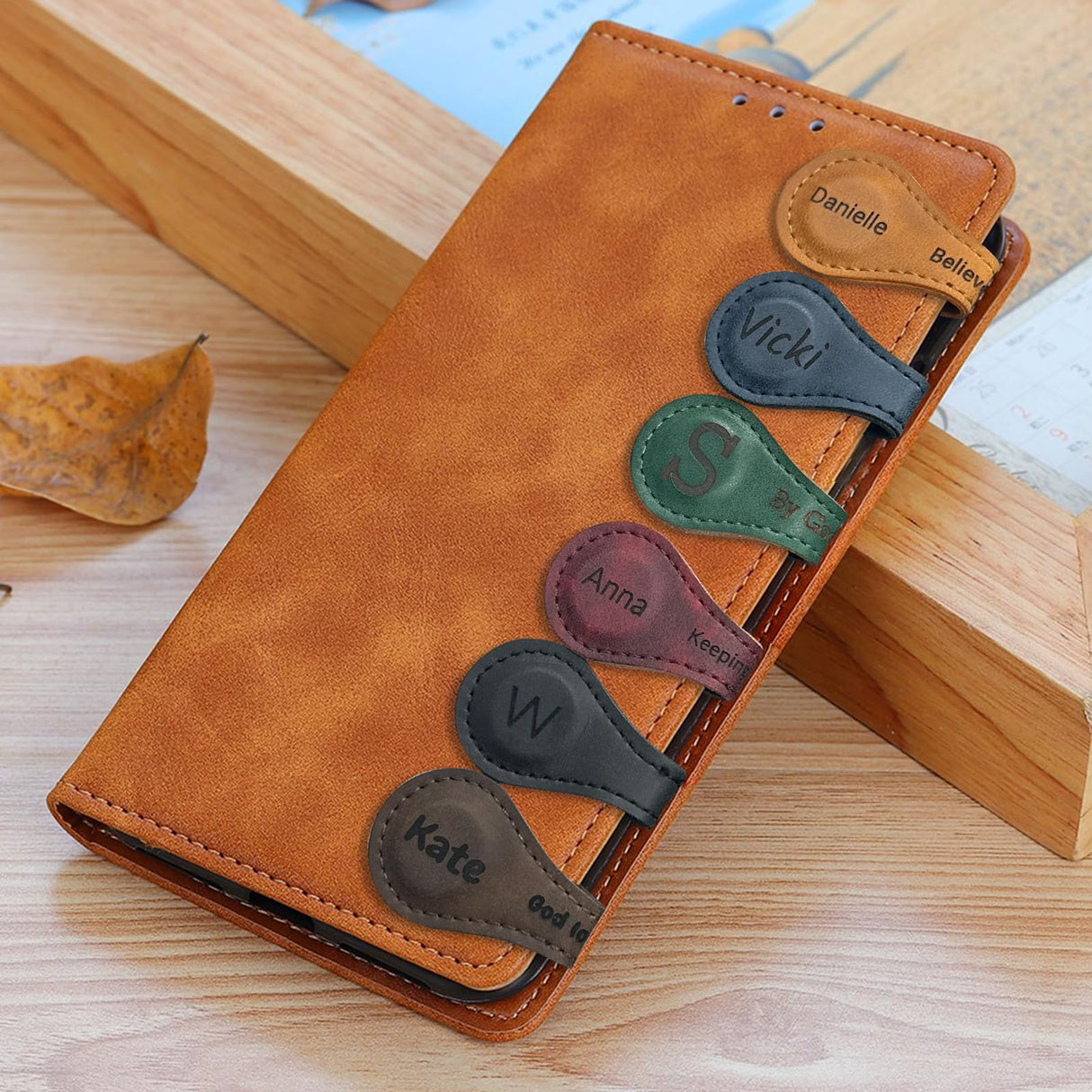 Jumaple Personalized Magnetic Leather Bookmark Custom Engraved Name Initials Text Vintage Magnetic Bookmarks Clip Customized Gifts for Readers Classmates Kids Book Lovers Jumaple