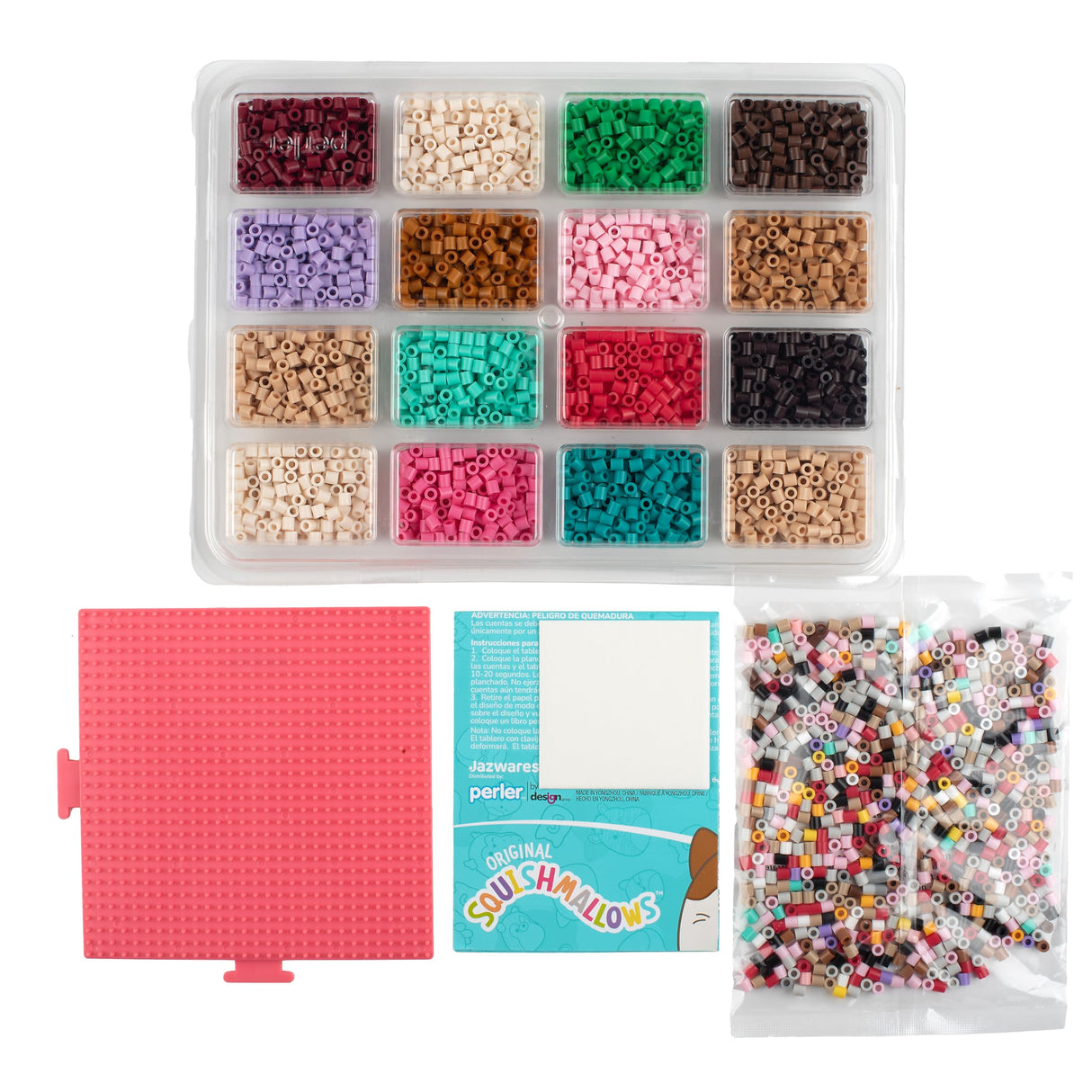 Perler Squishmallows Fused Bead Activity Kit with 5 Unique Patterns, Finished Project Sizes Vary, Multicolor 4393 Pieces Perler