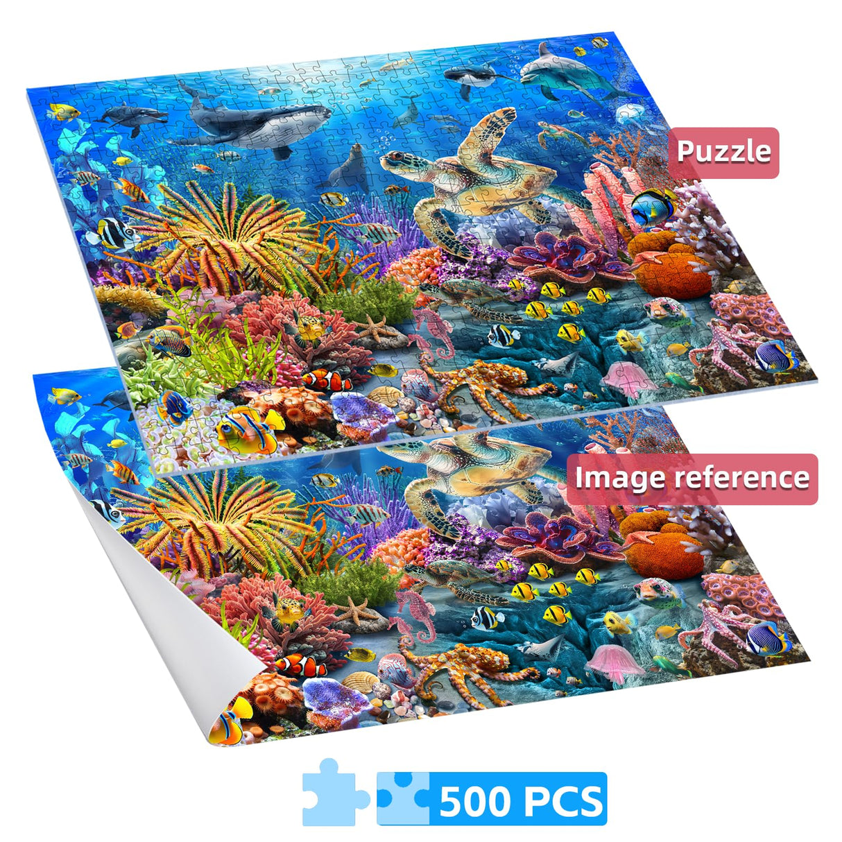 JOYZEXY 500 Piece Puzzles for Adults, Underwater World Jigsaw Puzzles 500 Pieces Ocean Scene Challenging Puzzle JOYZEXY