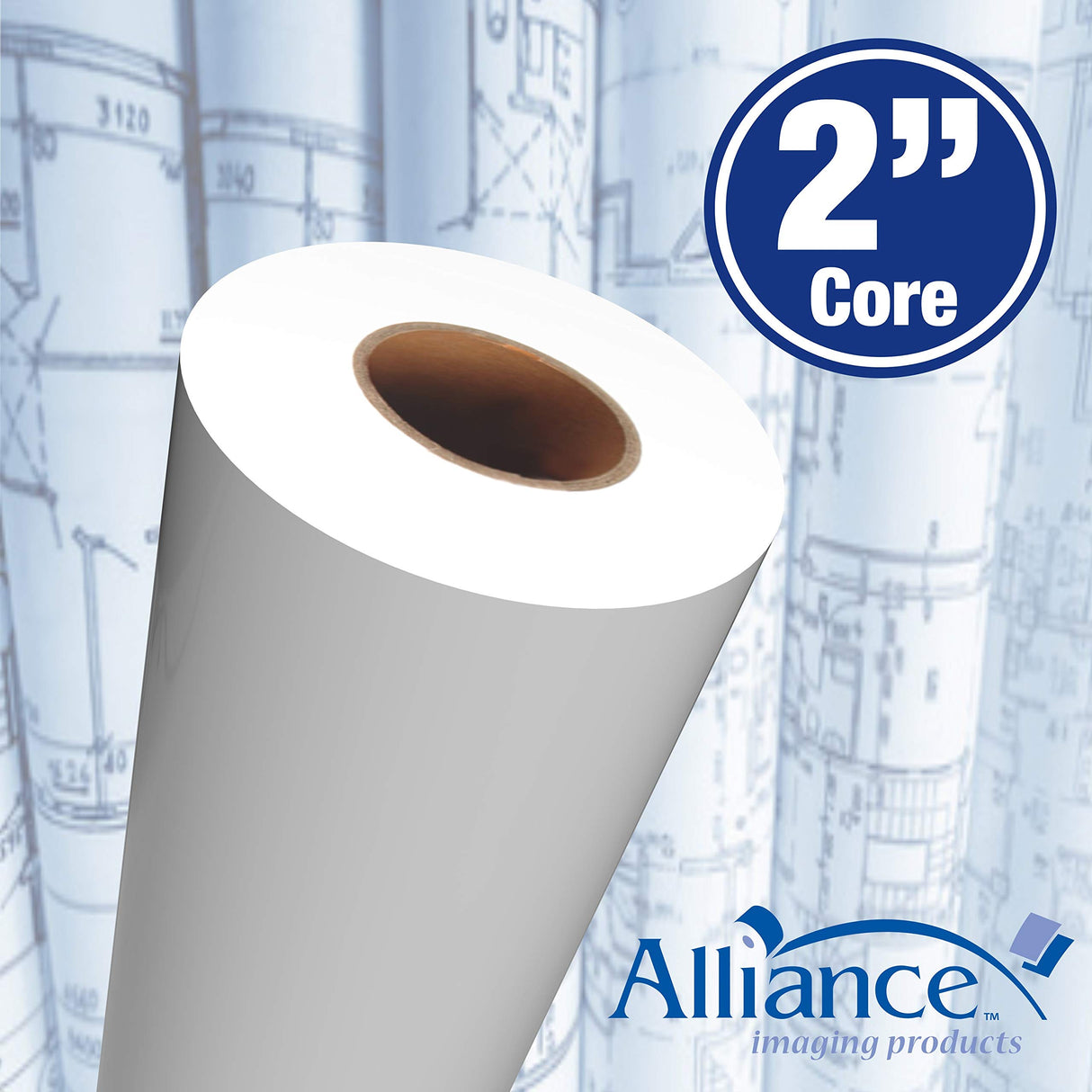 Alliance Wide Format Paper Rolls CAD Bond 30" Widths (2 Rolls, 30 In x 300 Ft | 2" Core) Alliance