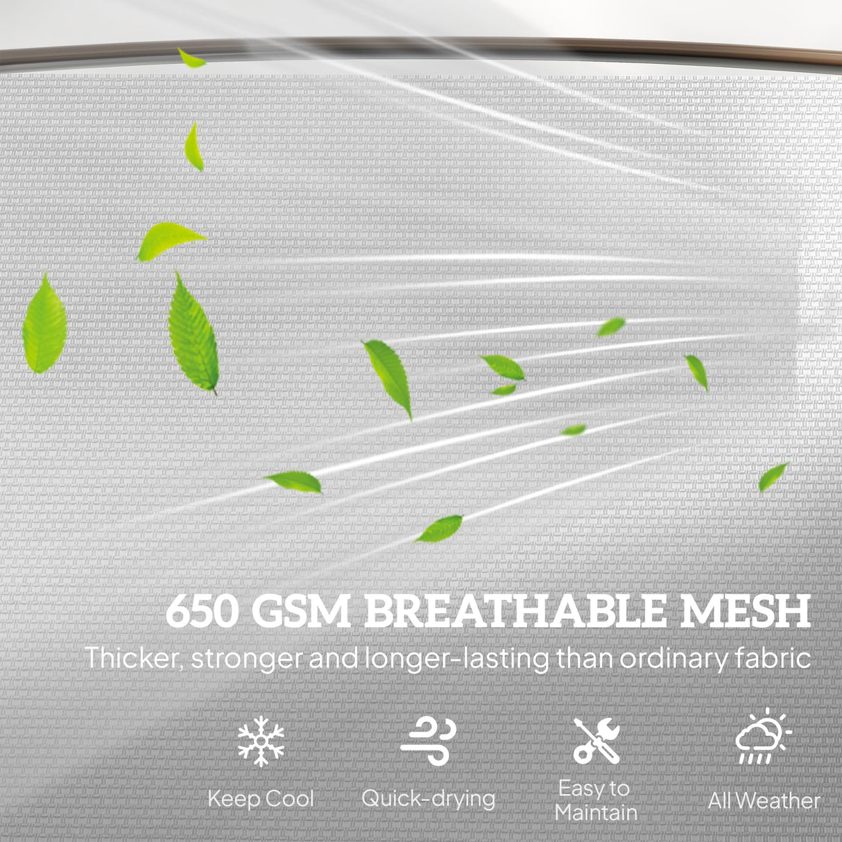 Outsunny 2 Person Outdoor Glider Bench, Patio Swing Glider Chair Loveseat with Breathable Mesh, Table, Steel Frame for Garden, Backyard, Porch, Cream White Outsunny