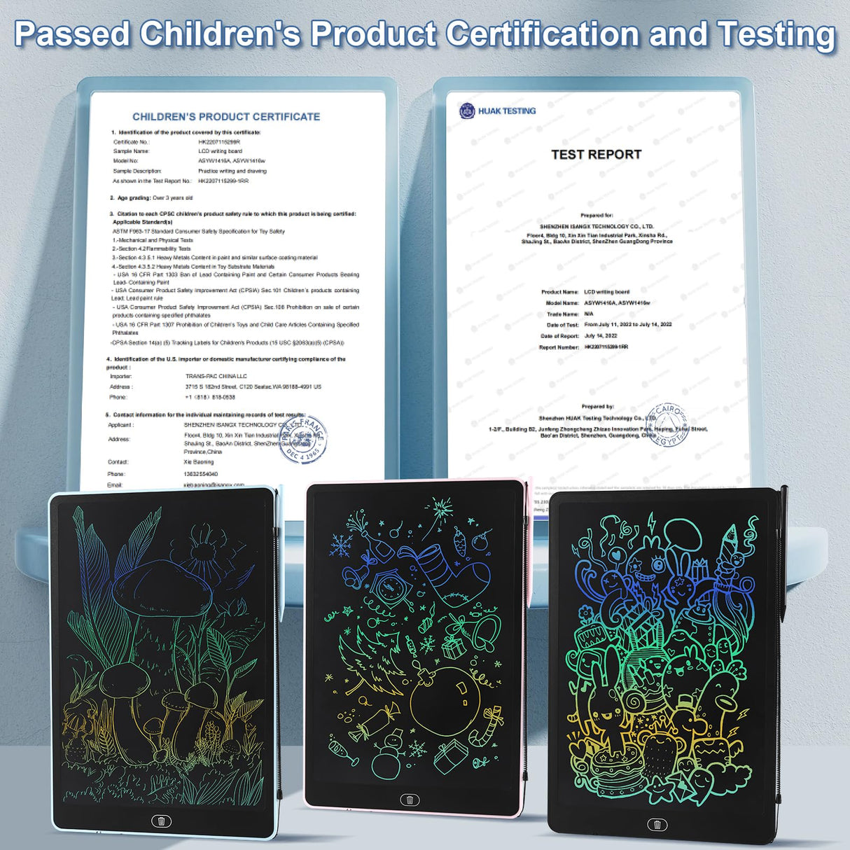 16 inch LCD Writing Tablet for Kids Adults,Colorful Drawing Pad Doodle Board School Supplies Christmas Gifts Toys for Girls Boys 3 4 5 6 7 8 Year Old Girl Boy Birthday Gift Ideas (Blue) ZENZAL