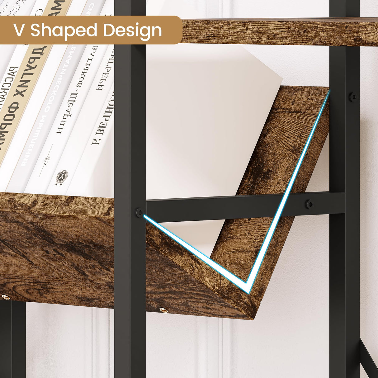 GAOMON Triple Wide 4 Tier Book Shelf, 54.3” Large Bookcase with 11 Open Shelves, Industrial Bookshelves and Bookcases with Metal Frame for Home Office, Study Room, Living Room-Rustic Brown GAOMON