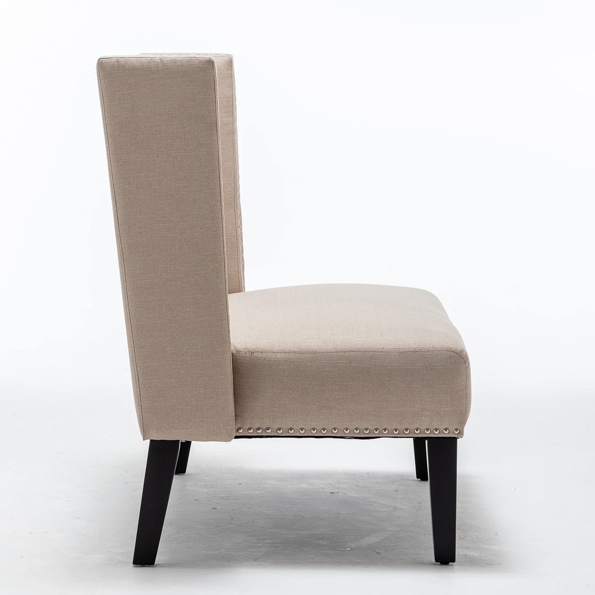 46" Small Modern Loveseat Settee Sofa 2-Seat Sofa Couch Tufted Love Seat Dining Bench with Nail Head Trim Back Banquette Sofas for Living Room Small Space Entryway Hallway Khaki Tongli