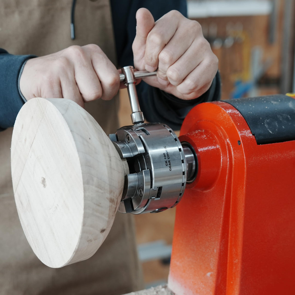 BMWOOD CK100 3.75" 4-Jaw Chuck Thread 1"x8TPI With Dovetail Jaws, Wood Screw, Two Nylon Washers, Square Key, Hex Key for Woodlathe Woodturning BMWOOD