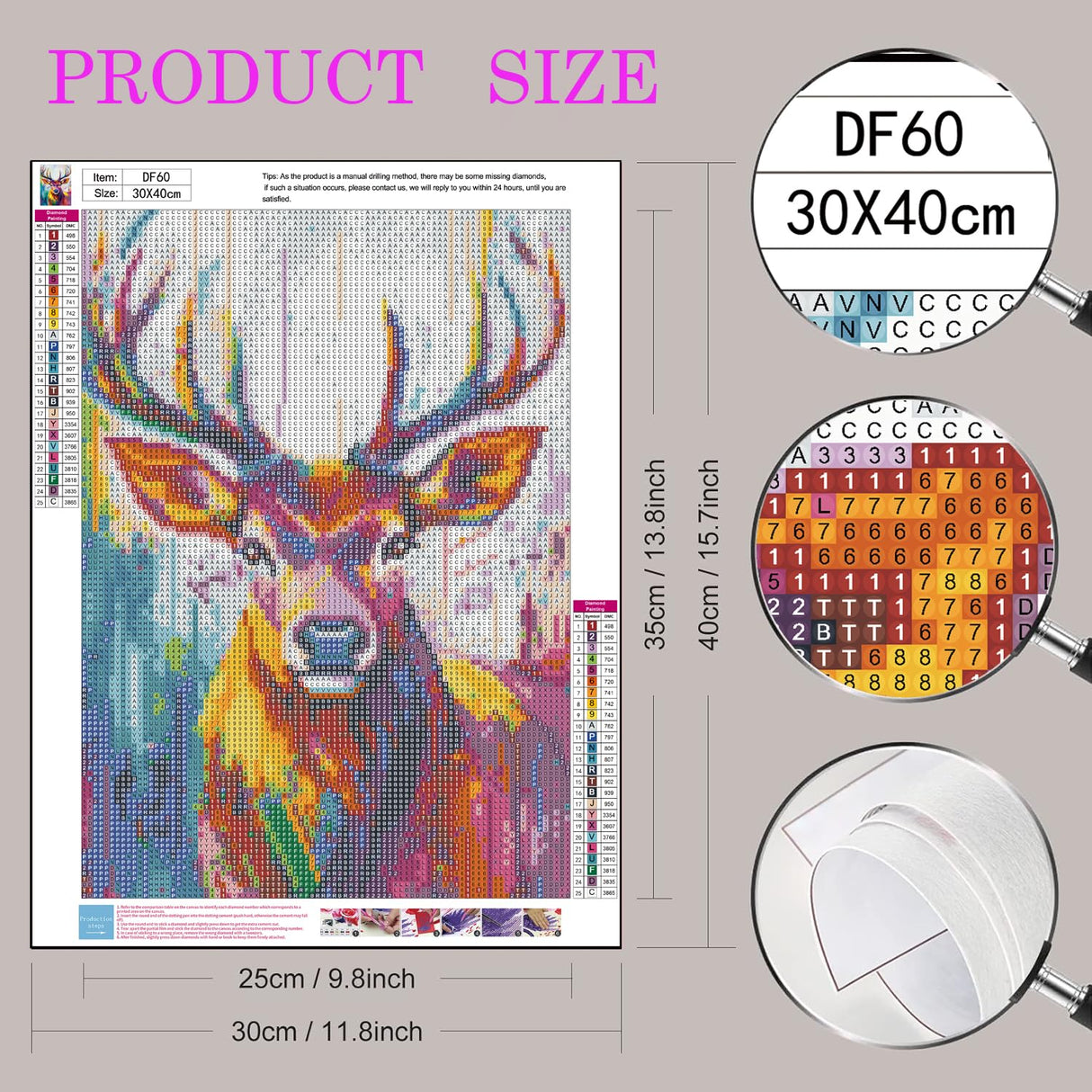 Deer Diamond Art Painting Kits for Adults Beginners, 5D Elk Diamond Dot Art Kit, Full Round Drills Animal Gem Art Paint by Diamonds,Moose DIY Crafts for Home12 x 16 Inches DIYDECORFUN