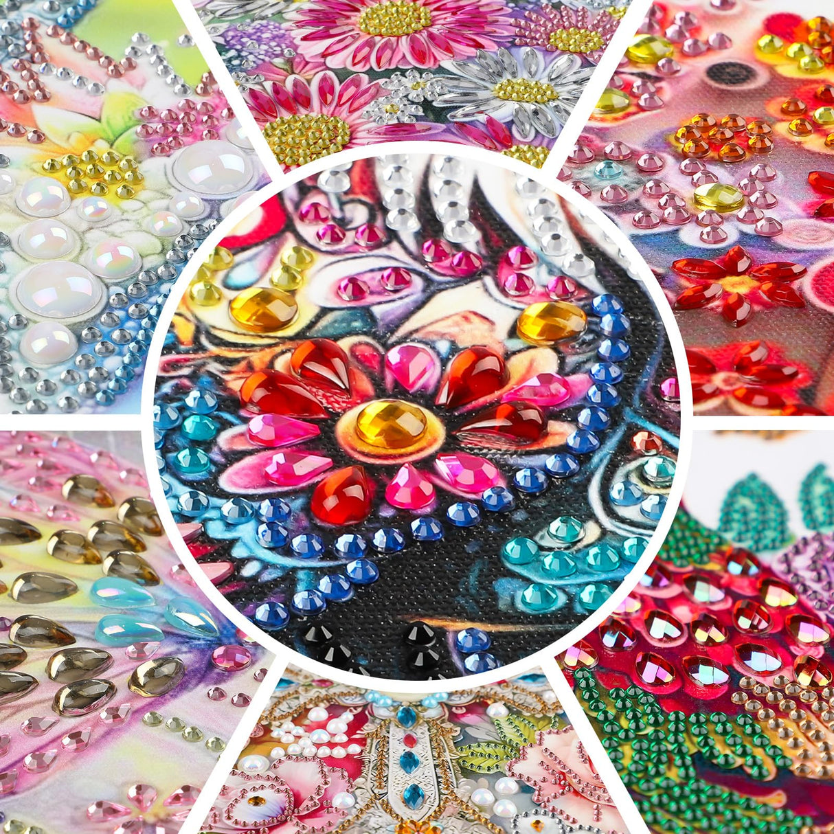 EOBROMD Diamond Hanging Art Kits for Adults, Heart Flower DIY Special Shaped Rhinestone Kits for Adults, Diamond Art Painting Suncatcher, Window Pendants Home Garden Wall Hanging Ornament EOBROMD