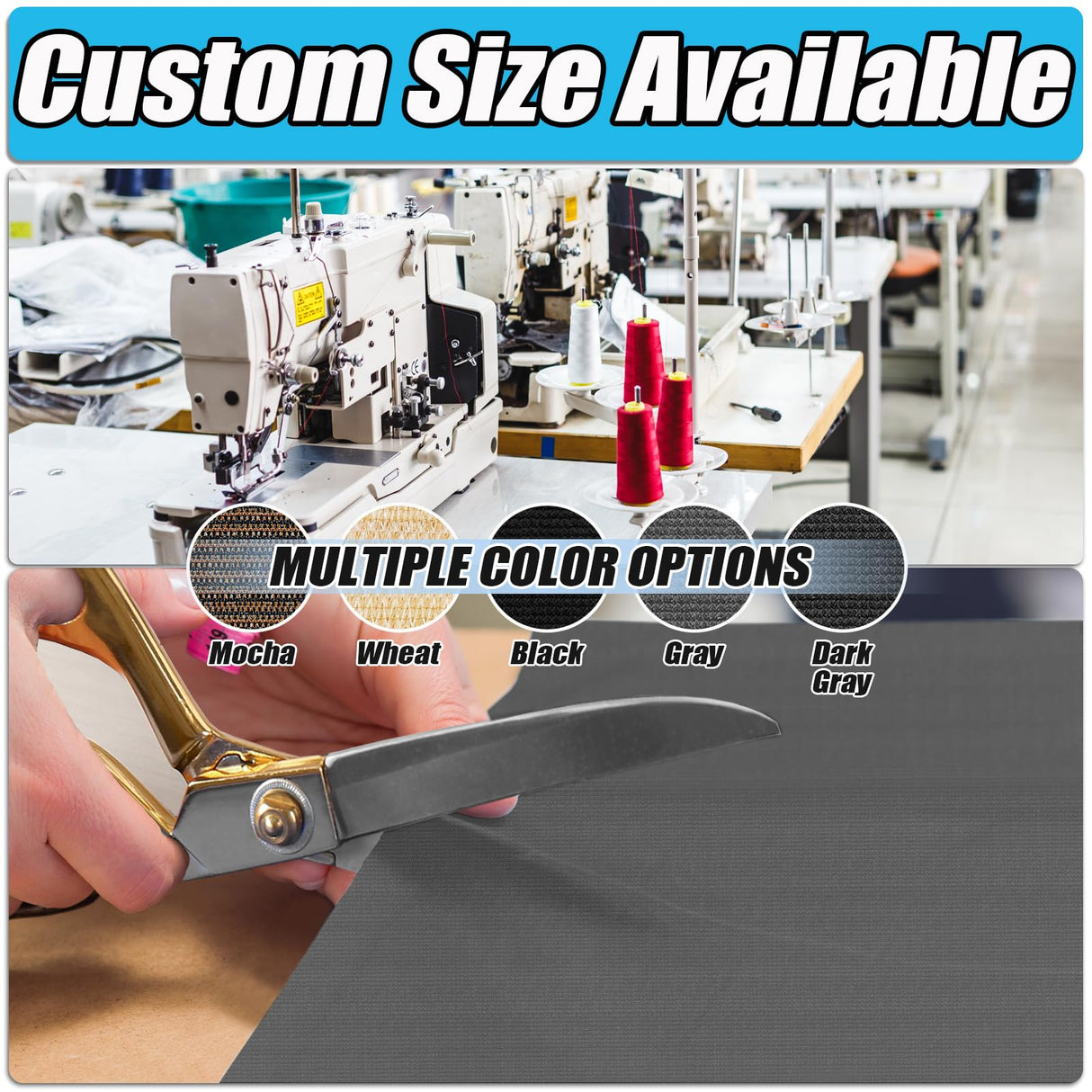 Amagenix 90% Pergola Shade Cover 18'X 18' Light Grey Sun Shade Cloth with Grommets GN01 for Outdoor Garden Patio Porch, Commercial Grade 200 GSM - Cable Zip Ties Included (We Customized) Amagenix