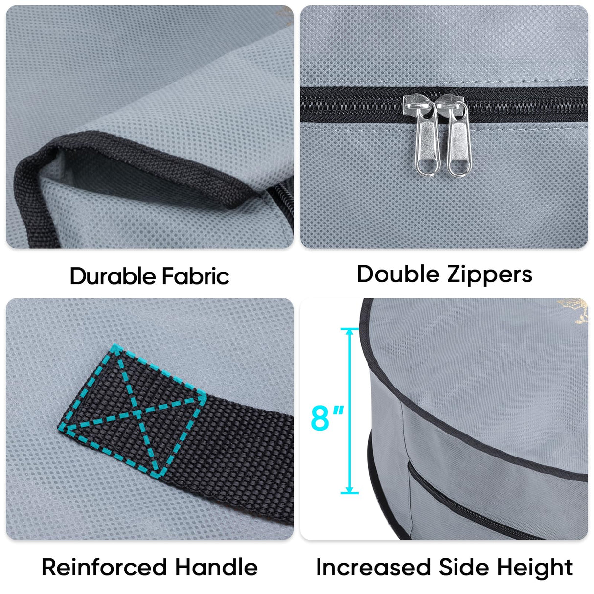 BALEINE 2 Pack Wreath Storage Container, Christmas Wreath Storage Bag with Reinforced Handle for Holiday Xmas (Grey, 30"X8") BALEINE