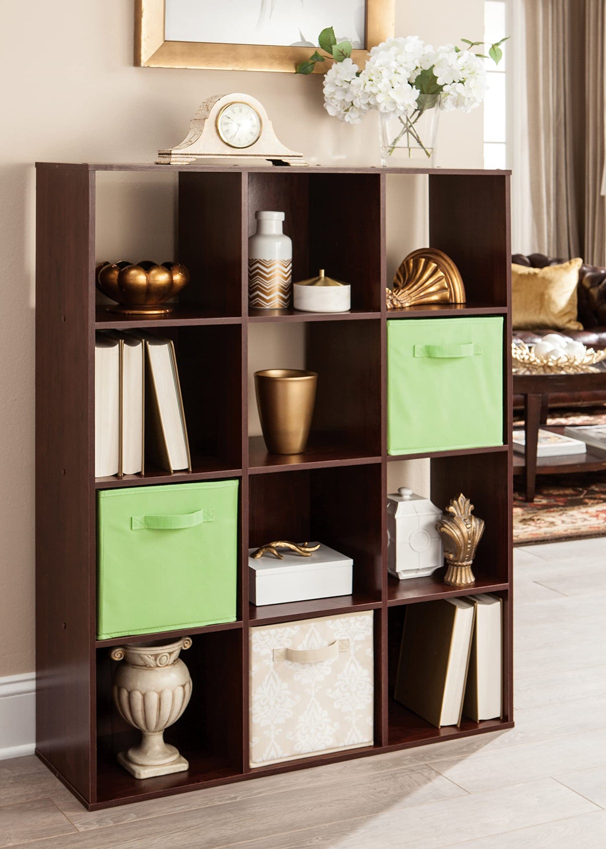 ClosetMaid Cubeicals 12 Cube Storage Shelf Organizer Bookshelf, Stackable, Vertical or Horizontal, Easy Assembly, Wood, Dark Cherry Finish ClosetMaid