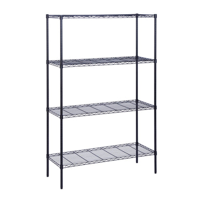 Honey-Can-Do 4-Tier Heavy Duty Adjustable Shelving Unit with 350-lb Weight Capacity Per Shelf, Black SHF-09688 Black