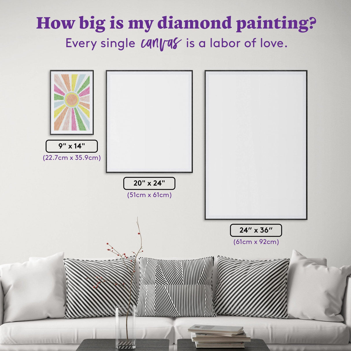 DIAMOND ART CLUB Sun Rays Landscape Canvas Diamond Painting Kit, 9" x 14" (22.7 x 35.9 cm) DIAMOND ART CLUB