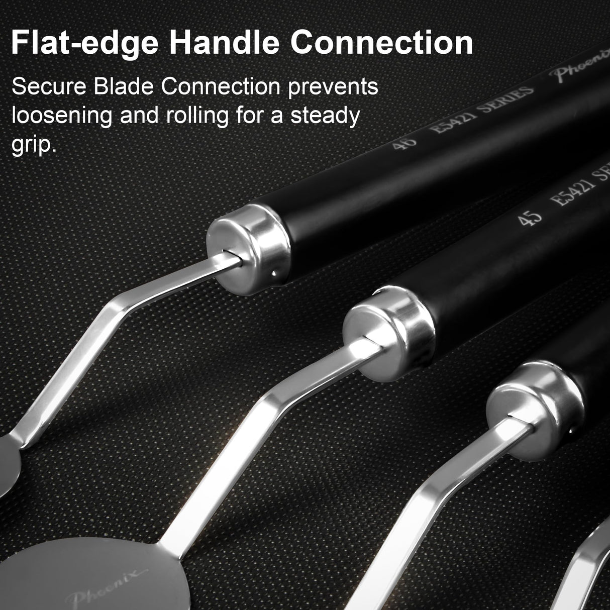 PHOENIX High Flexible Palette Knife Set, 8 Pieces Stainless Steel Painting Knives (31,41,42,43,44,46,51,52) Art Knife with Wood Handle, Paint Spatula for Oil Acrylic Paint PHOENIX