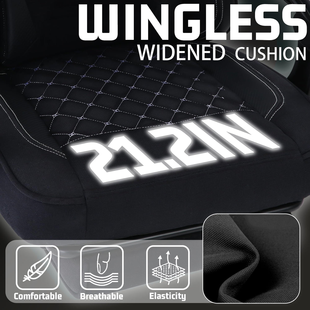 Vonesse Gaming Chair, Computer Chair Fabric with Pocket Spring Cushion, Office Chair with Footrest and Massage Lumbar Support, Reclining Gaming Chairs for Adults 250LBS (Black) Vonesse