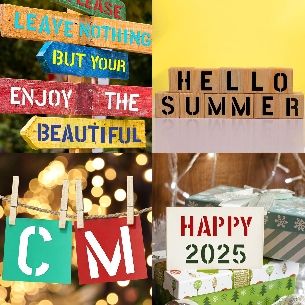 42 Pcs 3 Inch Alphabet Letter Stencils Symbol Numbers Stencils, Reusable Plastic Letter Template Set for Drawing on Wood, Wall, Glass, Porch, Fabric, Rock, Sign and Craft Decoration (Black) Boazimy