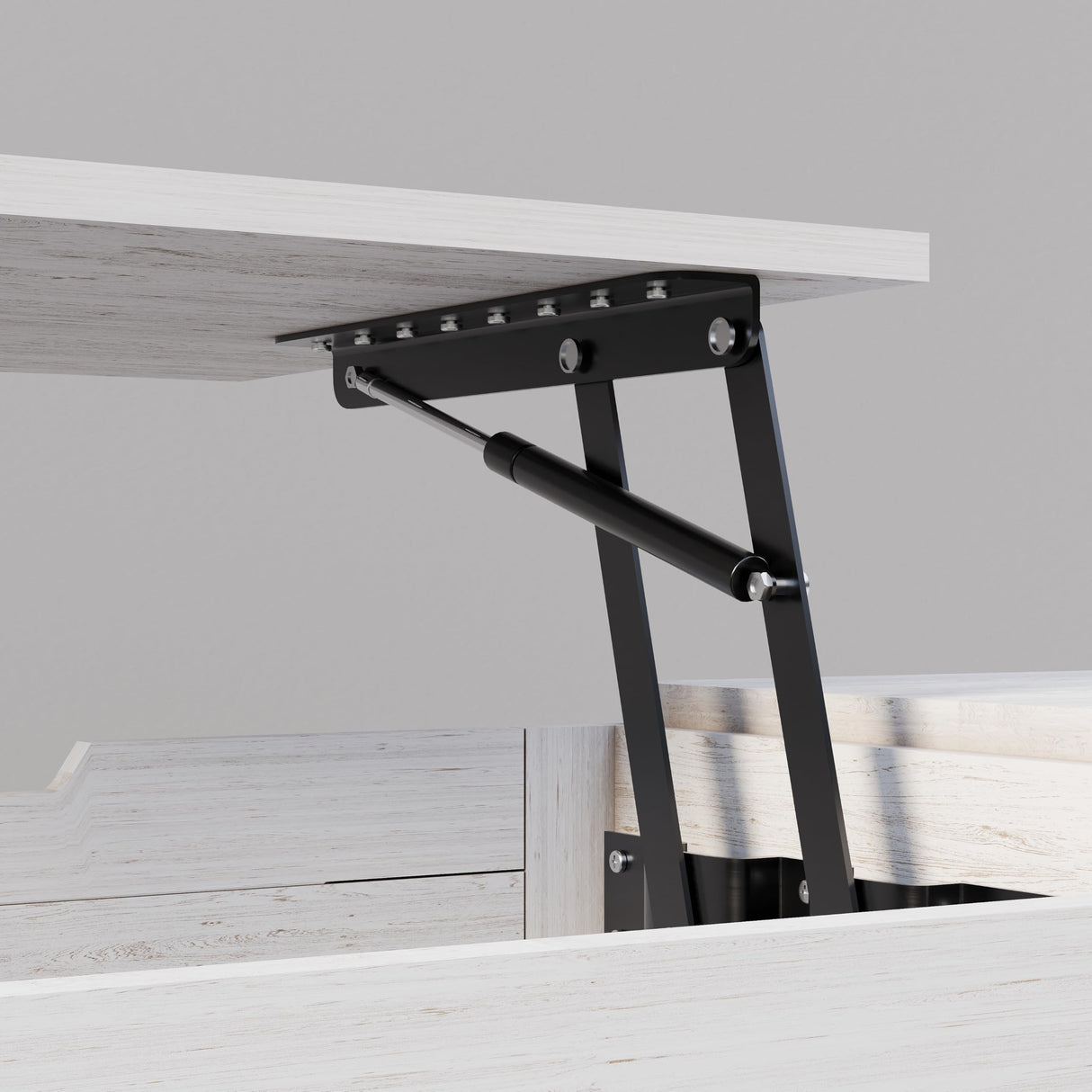 Wildhome 48" Farmhouse Lift Top Coffee Table with Charging Station,Foldable L-Shaped Cocktail Table with Hidden Storage Compartment,Lifting Tabletop and Storage Rack for Living Room,Office,White Wildhome