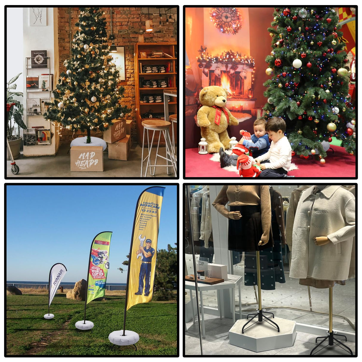 RUENXG Christmas Tree Stand Foldable Artificial Tree Holder Heavy Duty Replacement Artificial Xmas Tree Base with Water Fillable Base for 4ft to 7ft Artificial Christmas Tree,Fits 0.5-1.25 Inch Pole WoodArtSupply