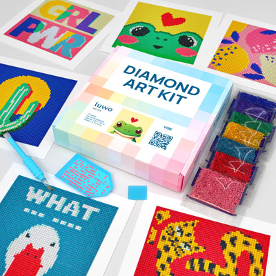 LuwoArte 6 Pack Diamond Painting Kits for Adults and Kids – Modern pop Art Style – Full Drill DIY Paint Gem Art – Brilliant 5D Diamond Painting Kit – Relaxing Craft for Home Wall Décor (Vibe)