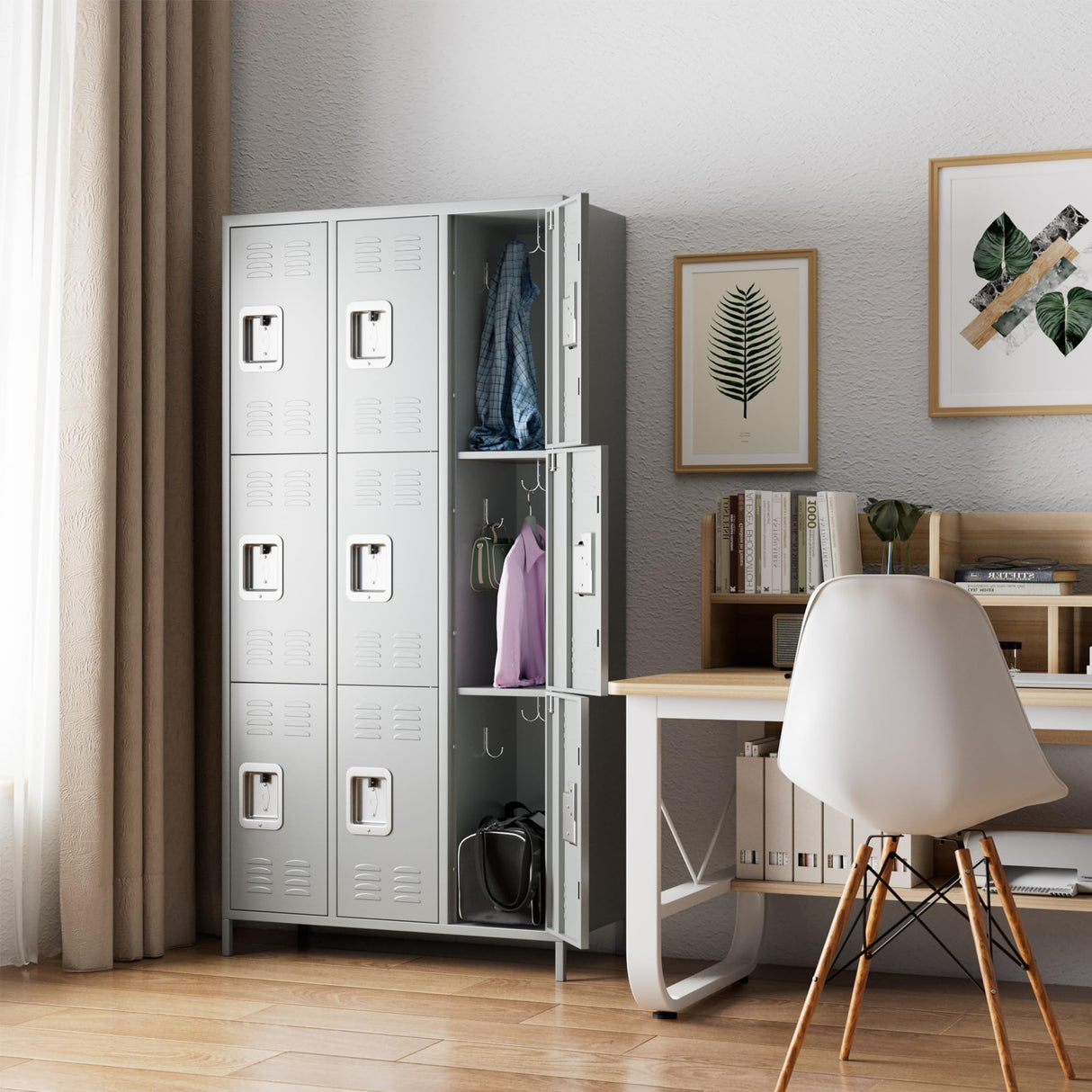 SUXXAN Employee Metal Locker, 72" Tall Metal Storage Lockers with 9 Doors, Lockers for Storage in Gyms, Homes, Garages, and Offices with SUXXAN