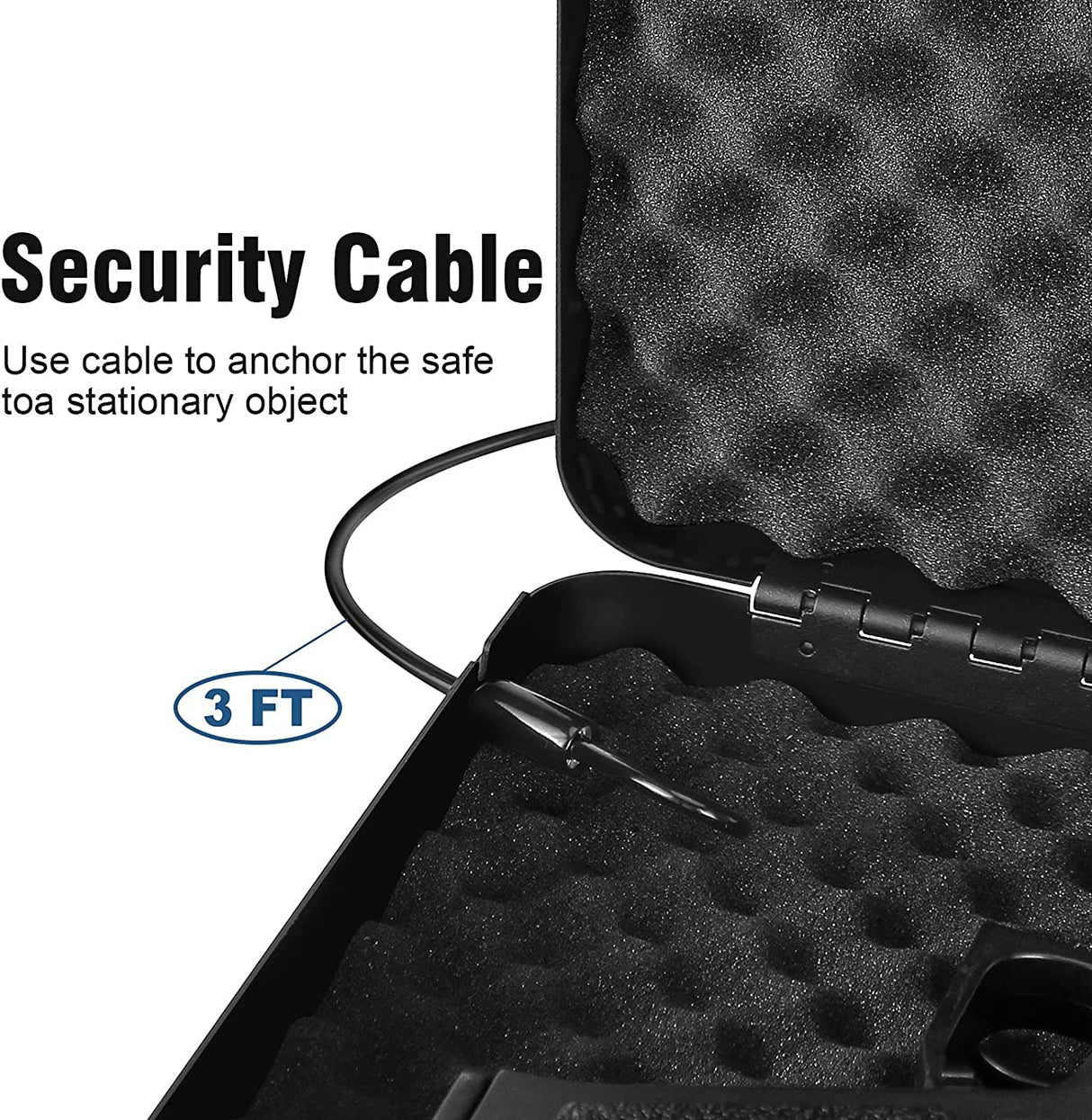 Gun Safe for Pistol, Quick Access Handgun Safe Firearm Lock Box,Gun Case for Home/Car/Travel - Keypad/Key Access,Silent Mode (PIN Code Version) LANGGER V