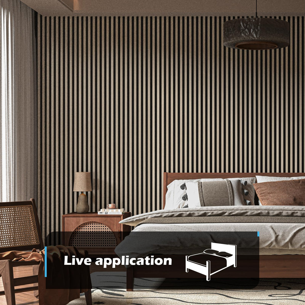 Art3d 2-Pack 48" x 24" Acoustic Wood Panels for Wall, Soundproof Wood Slat Panel for Wall and Ceiling, 3D Fluted Sound Absorbing Paneling for Interior Wall Decor, Living Room, Bedroom - Oak Art3d