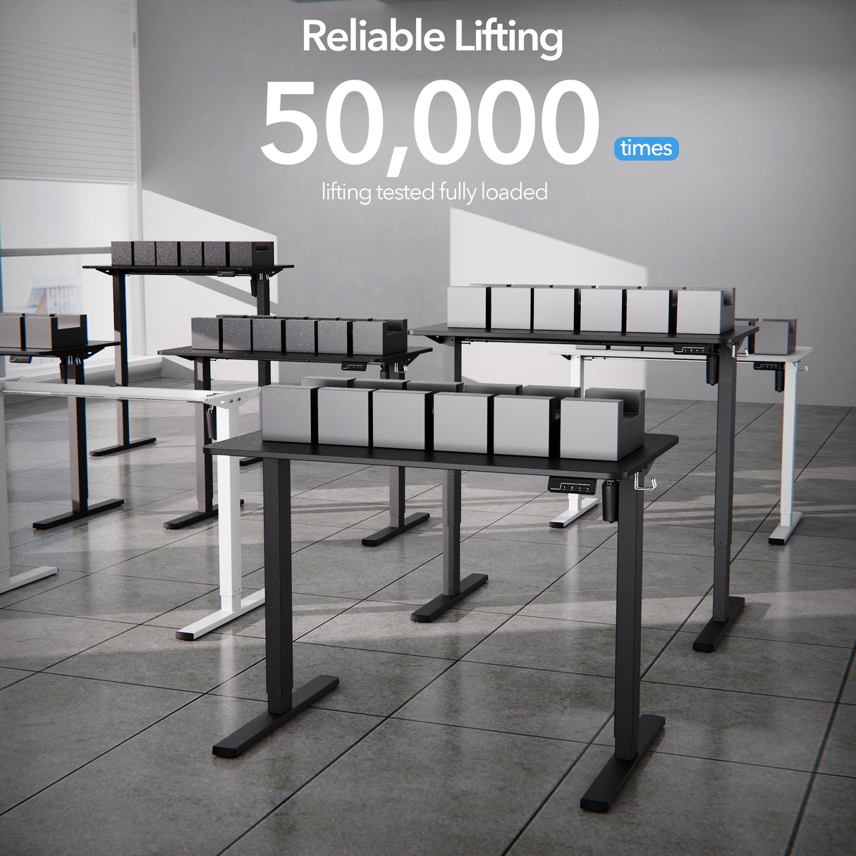 LongKe Electric Standing Desk Adjustable Height, 40x24 Inches Sit Stand up Desktop for Home Office, Ergonomic Rising Computer Table with Memory Preset, Black LongKe