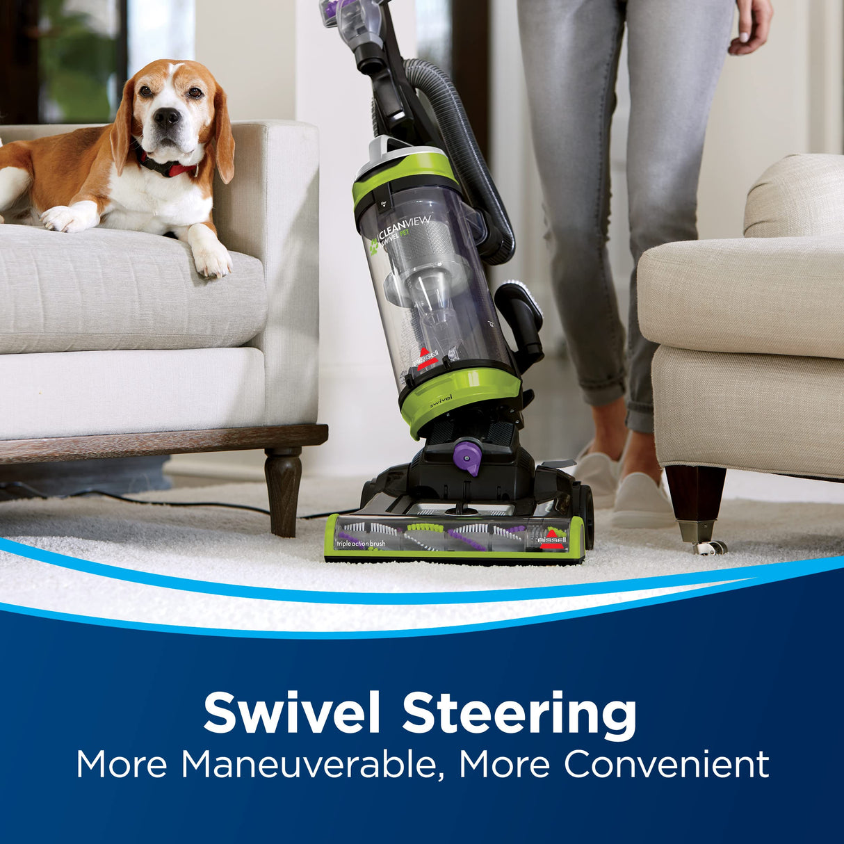 Bissell 2252 CleanView Swivel Upright Bagless Vacuum with Swivel Steering, Powerful Pet Hair Pick Up, Specialized Pet Tools, Large Capacity Dirt Tank, Easy Empty Bissell