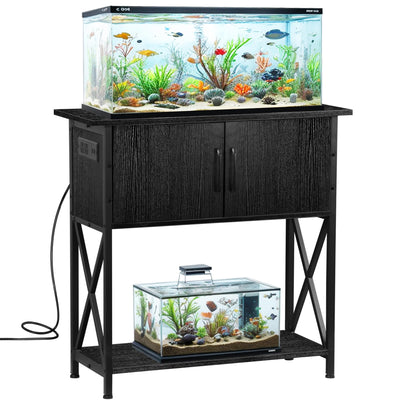 29 Gallon Aquarium Stand with Cabinet Storage – Metal Fish Tank Stand for 20 Gallon Long Aquariums, 330LBS Capacity (30.7" L*12.6" W)