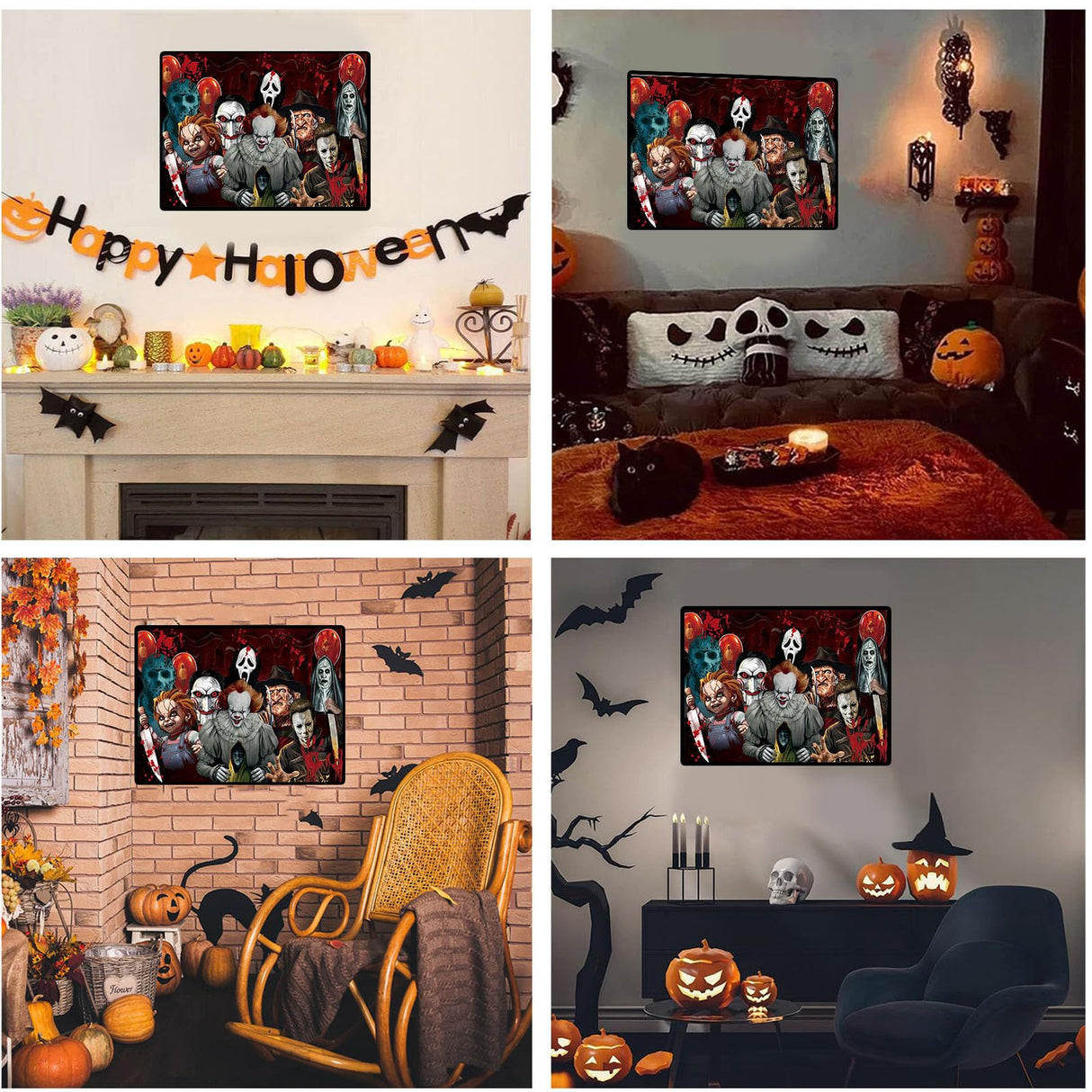 Sretoul Halloween Diamond Art Kits for Adults, Diamond Painting Kit Beginners Halloween, Horror 5D Gem Art for Adults with Round Gem Painting Gift Home Wall Decor 12x16 Inch Sretoul