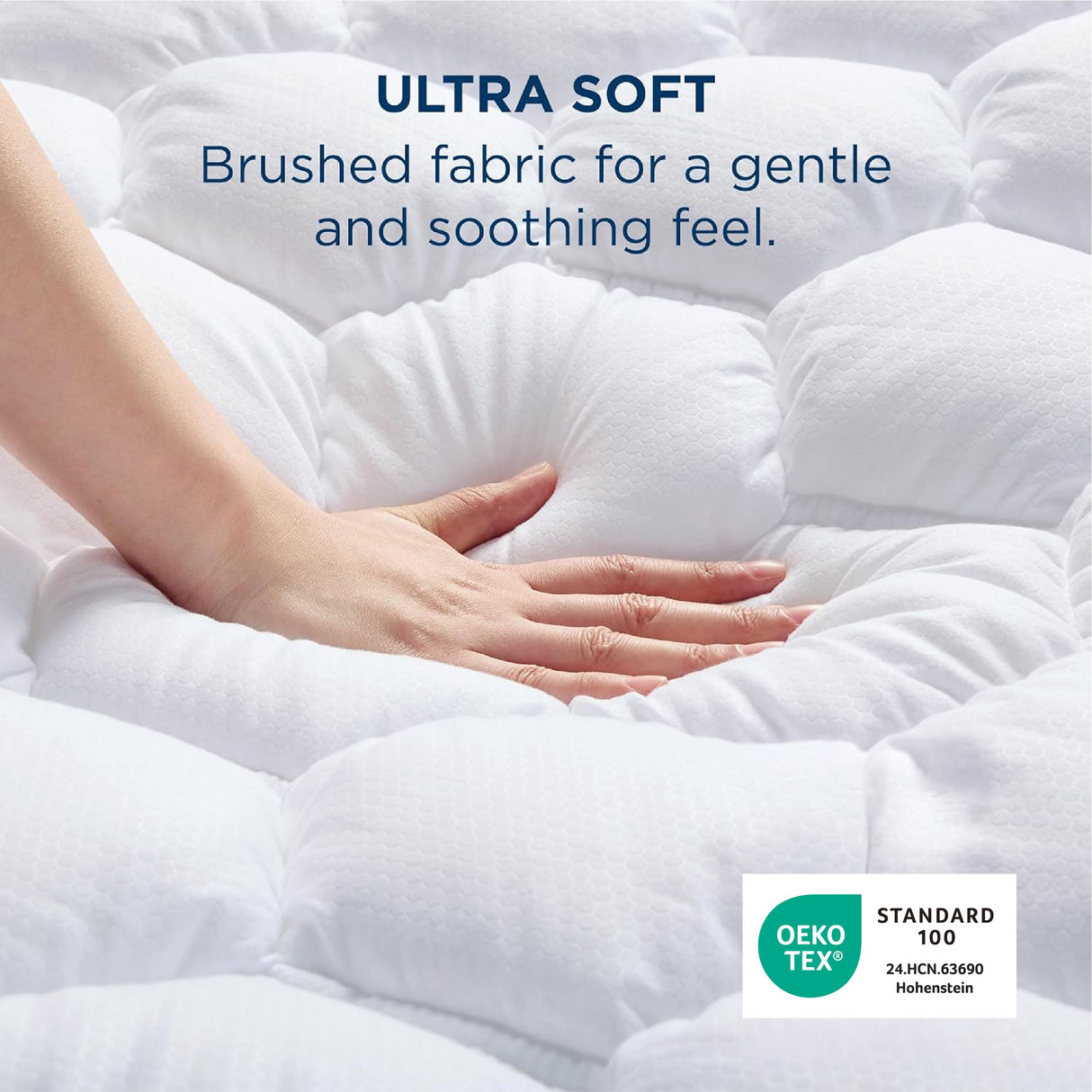 Bedsure Queen Mattress Pad - Quilted Fitted Mattress Topper Protector with 8-21 Inches Deep Pocket, Noiseless Breathable Bed Cover Padded, Machine Washable, White, 60x80 Inches Bedsure