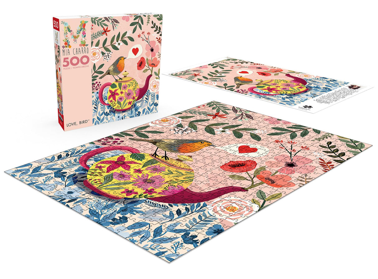 Buffalo Games - Mia Charro - Love, Bird - 500 Piece Jigsaw Puzzle for Adults -Challenging Puzzle Perfect for Game Nights - Finished Size is 21.25 x 15.00 Buffalo Games