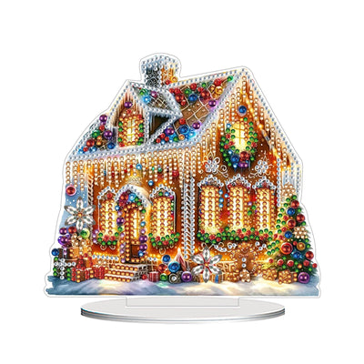 AIBOERL 5D Diamond Art Ornaments Kits, House DIY Diamond Art Painting Desktop Ornament, Special Shaped Crystal Diamond Art Painting Tabletop Home Office Decor