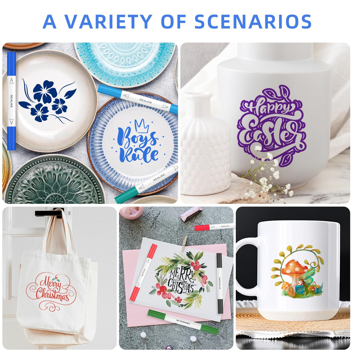 REALIKE Dual Tip Infusible Pens for Cricut Joy, 36 pcs Sublimation Markers Pens Set Compatible with Cricut Joy Machine (0.4 Tip & 1.0 Tip) REALIKE