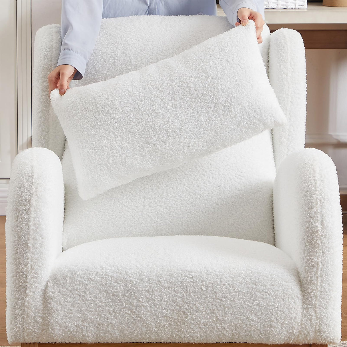 MYFUNSHOP Nursery Rocking Chair Glider – Classic Rocker with Comfortable Cushioning & Smooth Motion for Bedroom MYFUNSHOP