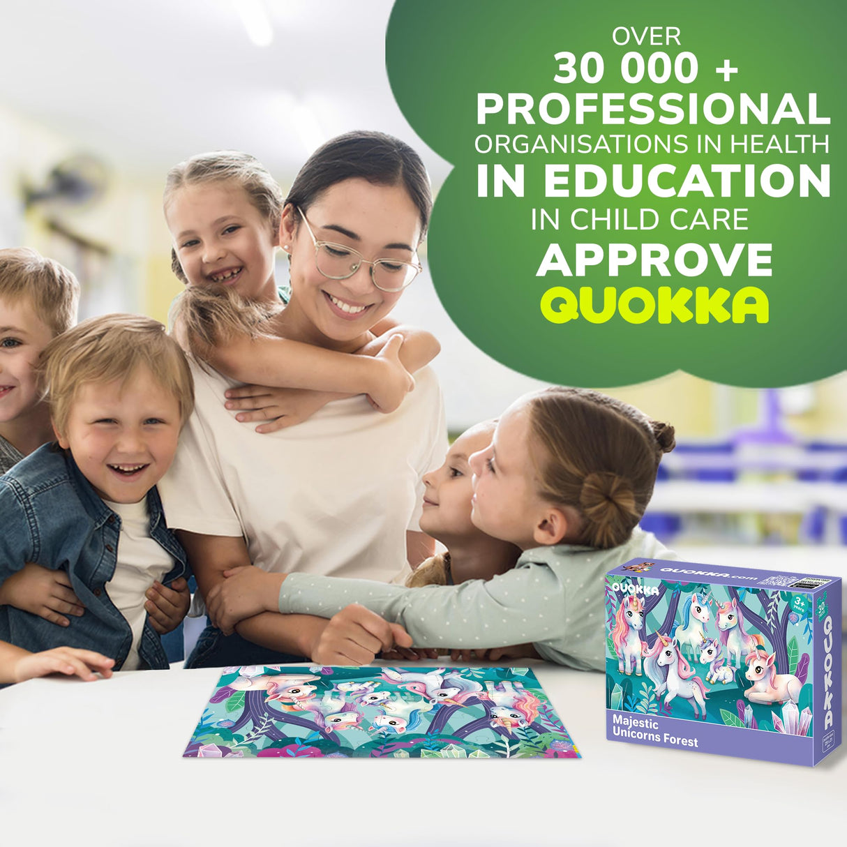 QUOKKA Puzzles for Kids Ages 3-5 - 30 Pieces Puzzles for Toddlers 2-4 - Unicorns Learning Jigsaw Puzzles for Kids 4-6 Years Old - Educational Toys for Boy and Girl QUOKKA