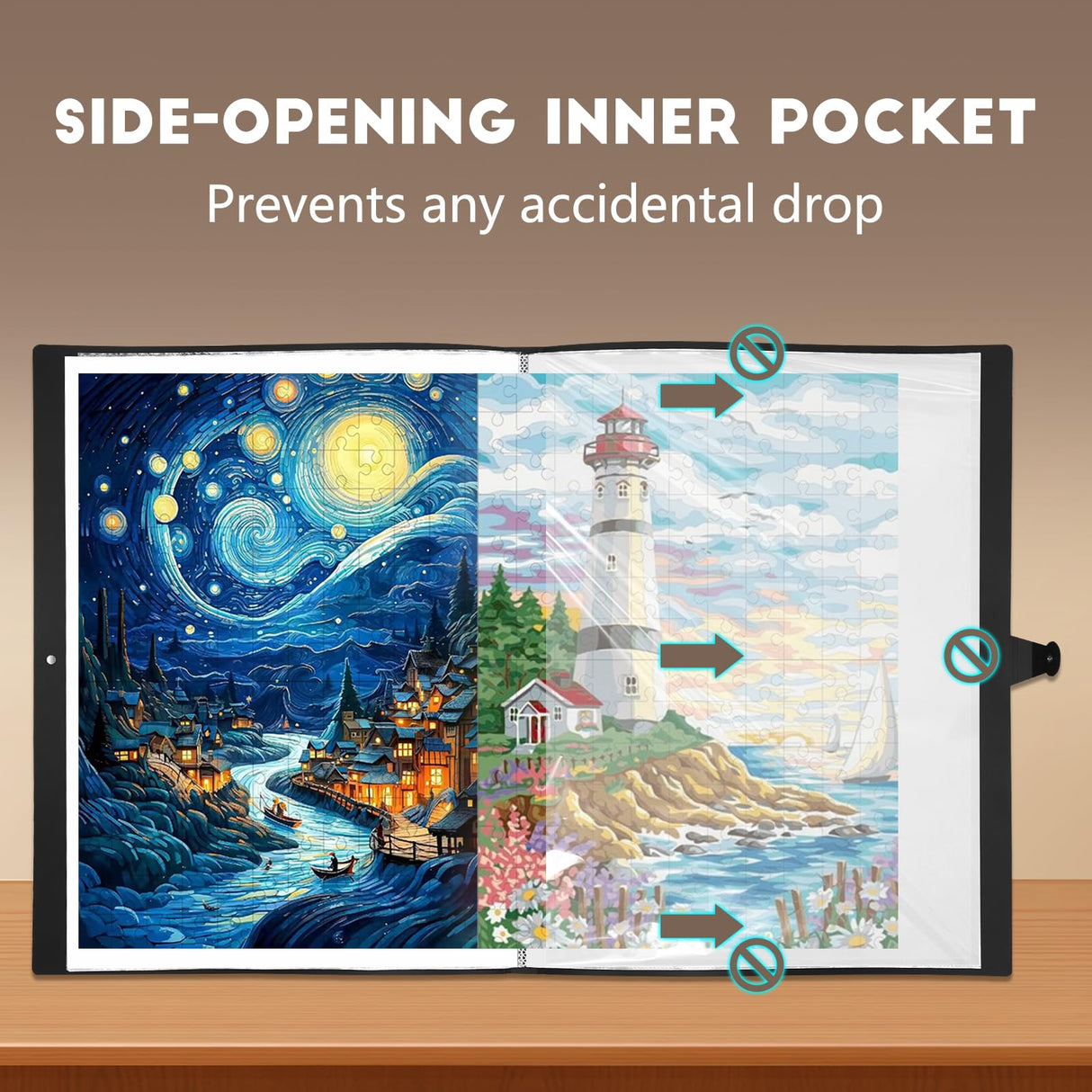 KOSTBAR Puzzle Storage Folder for 1000-Pieces with 24 Puzzle Saver Sheets, Puzzle Frame Accessories for Puzzle Organizers and Storage, Dustproof Puzzle Keeper, Gift for Puzzle Lovers KOSTBAR