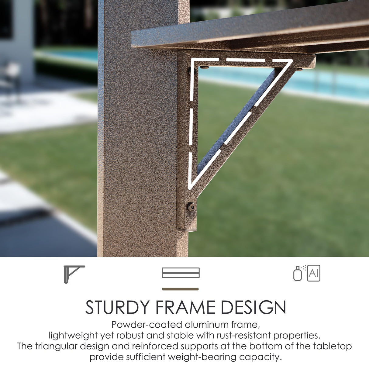 Kozyard 6’ x 8’ BBQ Hardtop Grill Gazebo, Outdoor Barbecue Gazebo with Double Galvanized Metal Roof, Aluminum BBQ Gazebo with 2 Side Shelves for Outdoor Grilling Station (Brown/Hardtop) Kozyard